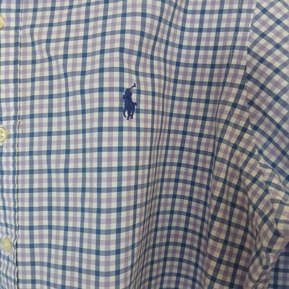 Polo by Ralph Lauren Blue and White Checkered Shirt - Picture 2 of 4